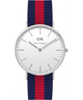 Buy Daniel Wellington Ladies Oxford Silver Red and Blue Nato Strap Watch online