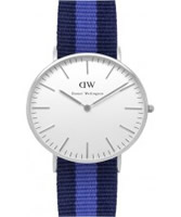 Buy Daniel Wellington Ladies Swansea Silver Purple and Blue Nato Strap Watch online