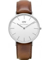 Buy Daniel Wellington Ladies St Andrews Silver Brown Leather Strap Watch online