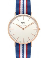 Buy Daniel Wellington Mens Belfast Rose Red White and Blue Nato Strap Watch online