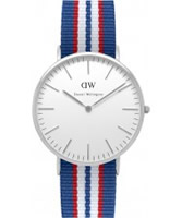 Buy Daniel Wellington Men Belfast Silver Red White and Blue Nato Strap Watch online