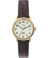 Buy Timex Ladies Natural Dial Brown Leather Strap Watch online