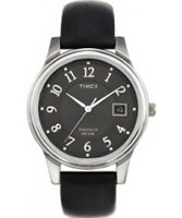 Buy Timex Mens Classic Black Leather Strap Watch online