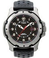 Buy Timex Mens Expanding Black Dial Black Leather Strap Watch online