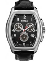 Buy Timex Mens T Series Chronograph Black Leather Strap Watch online