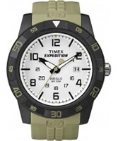 Buy Timex Mens Expedition White Dial Khaki Resin Strap Watch online