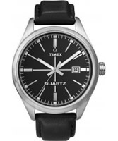 Buy Timex Originals Unisex T Series Leather Strap Black Watch online
