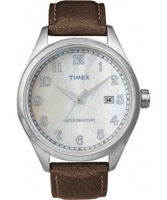 Buy Timex Originals Unisex T Series Mop Dial Brown Leather Strap Watch online