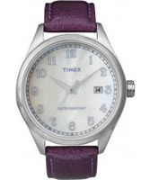 Buy Timex Originals Unisex T Series Mop Dial Purple Leather Strap Watch online