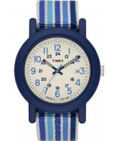 Buy Timex Originals Mens Originals White Dial Blue Fabric Strap Watch online