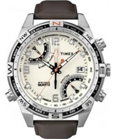 Buy Timex Intelligent Quartz Mens Cream and Brown PREMIUM IQ Chronograph Watch online