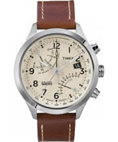 Buy Timex Intelligent Quartz Mens Cream and Brown Fly Back Chronograph Watch online