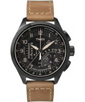 Buy Timex Intelligent Quartz Mens Black and Tan Mns Linear Watch online