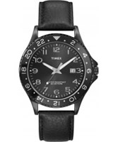 Buy Timex Mens Black Leather Strap Watch online