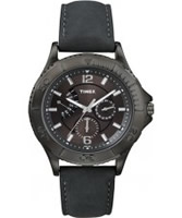 Buy Timex Mens Retrograde Black Leather Watch online