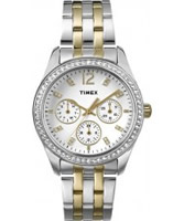 Buy Timex Ladies Chrome Multi Two Tone Watch with Crystals online