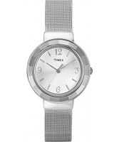 Buy Timex Ladies Faceted Crystal Chrome Mesh Watch online