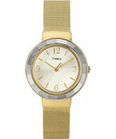 Buy Timex Ladies Faceted Crystal Gold Mesh Watch online