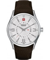 Buy Swiss Military Mens Silver and Brown Navalus Watch online