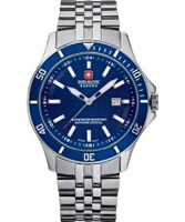 Buy Swiss Military Mens Blue and Silver Flagship Watch online