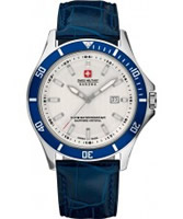 Buy Swiss Military Mens White and Blue Flagship Watch online