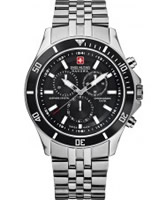 Buy Swiss Military Mens Black and Silver Flagship Chrono Watch online