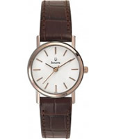 Buy Bulova Ladies Dress White Brown Watch online