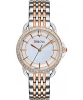 Buy Bulova Ladies White Silver Gold Watch online