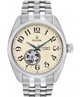 Buy Bulova Mens Automatic Cream Silver Watch online