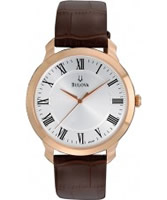 Buy Bulova Mens Dress White Brown Watch online