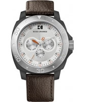 Buy BOSS Orange Mens Silver and Brown H-2302 Chronograph Watch online