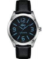 Buy Lacoste Mens Black Montreal Leather Strap Watch online