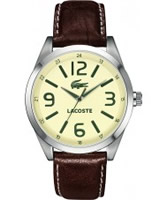 Buy Lacoste Mens Cream and Brown Montreal Watch online