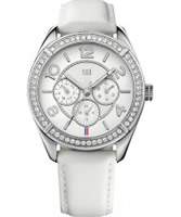 Buy Tommy Hilfiger Ladies Silver and White Gracie Chronograph Watch online