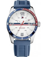 Buy Tommy Hilfiger Mens White and Blue Noah Watch online