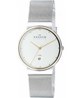 Buy Skagen Mens White and Silver Klassik Mesh Watch online