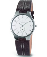 Buy Skagen Mens White and Brown Klassik Watch online