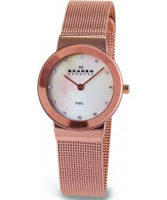 Buy Skagen Ladies White Rose Gold Klassik Mesh Watch online