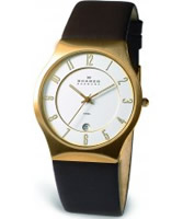 Buy Skagen Mens Leather White Brown Watch online