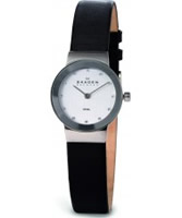 Buy Skagen Ladies White and Black Klassik Leather Watch online