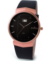 Buy Skagen Mens Leather Black Watch online