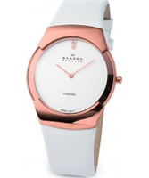 Buy Skagen Ladies Swiss Rose Gold White Watch online