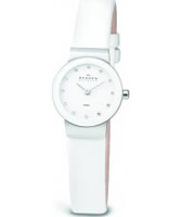 Buy Skagen Ladies White Klassik Leather Watch online