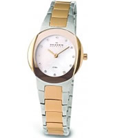 Buy Skagen Ladies Links White Steel Gold Watch online