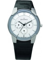 Buy Skagen Mens Steel White Black Multifunction Watch online