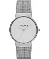 Buy Skagen Ladies White and Silver Klassik Watch online