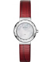 Buy Skagen Ladies Pearl and Red Klassik Dress Watch online