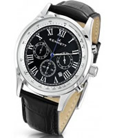 Buy Kennett Mens Savro Classic Black Leather Strap Watch online