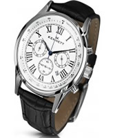 Buy Kennett Mens Savro Classic White and Black Leather Strap Watch online