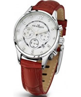 Buy Kennett Ladies Chronograph Savro Silver and Red Strap Watch online